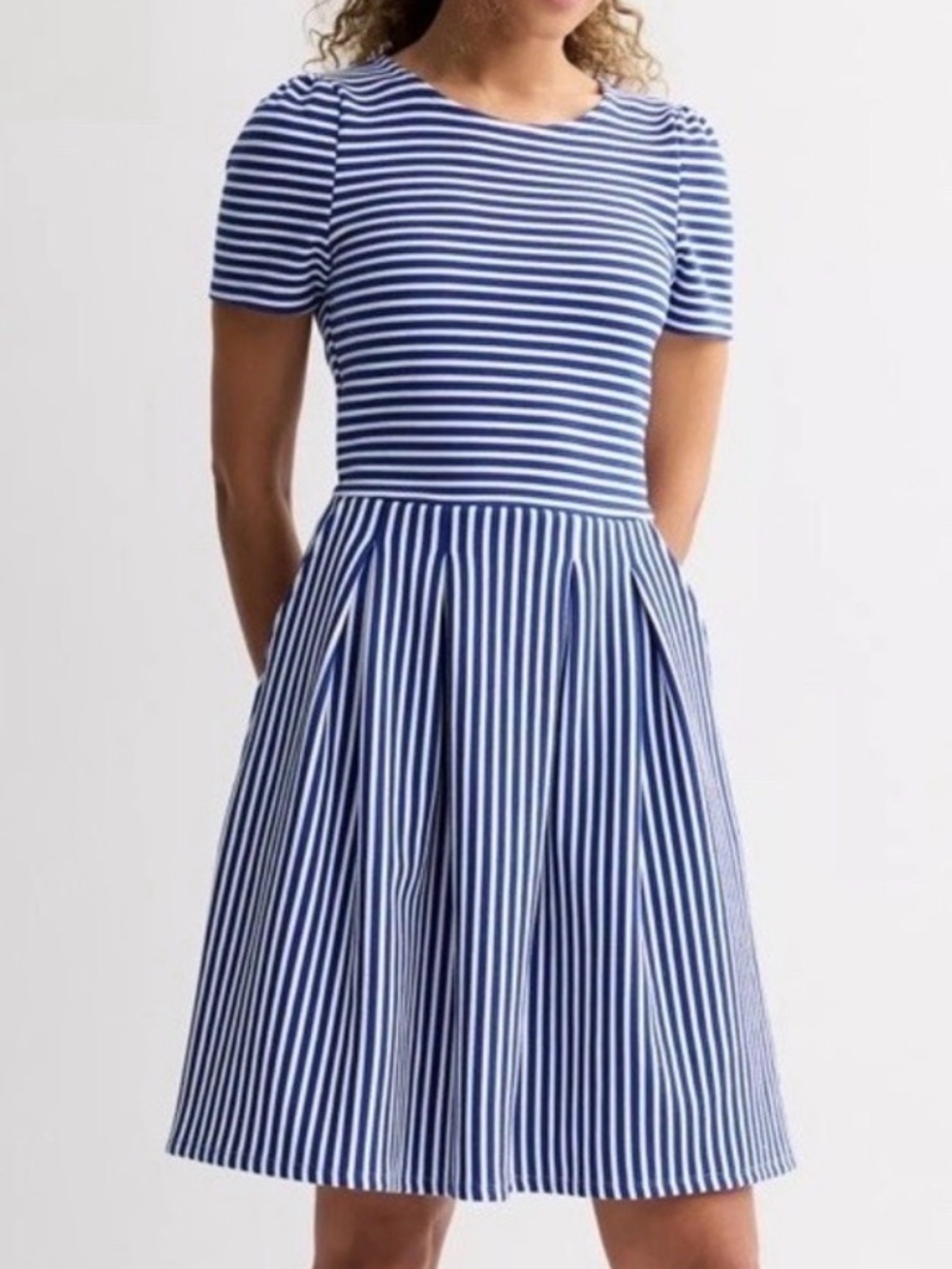 Draper James Short Sleeve Knit Striped Dress